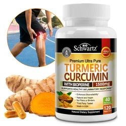 Turmeric Curcumin Capsules - Black Pepper Natural Joint Health, Strengthens Cartilage Structure, Anti-Inflammatory