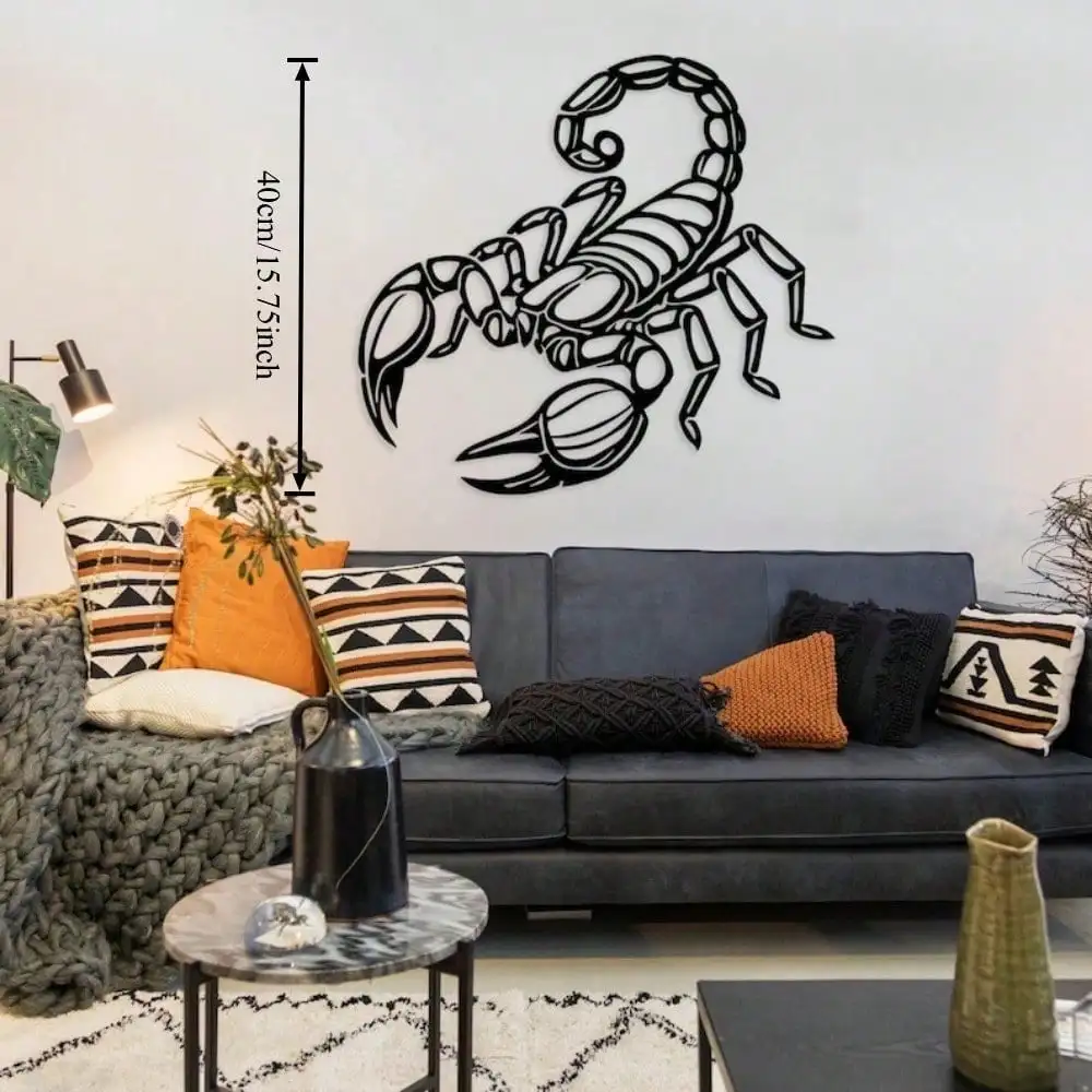 CIFbuy Metal Scorpion Wall Art Scorpio Zodiac Gothic Sculpture Rotating Hook Man Cave Garage Decor Large Hanging Gift