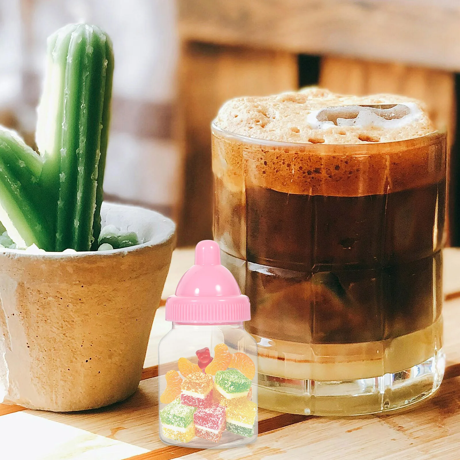 

12Pcs Milk Bottle Candy Containers Reusable Clear Plastic Candy Boxes Baby Shower Wedding Party Favor Treat Packaging