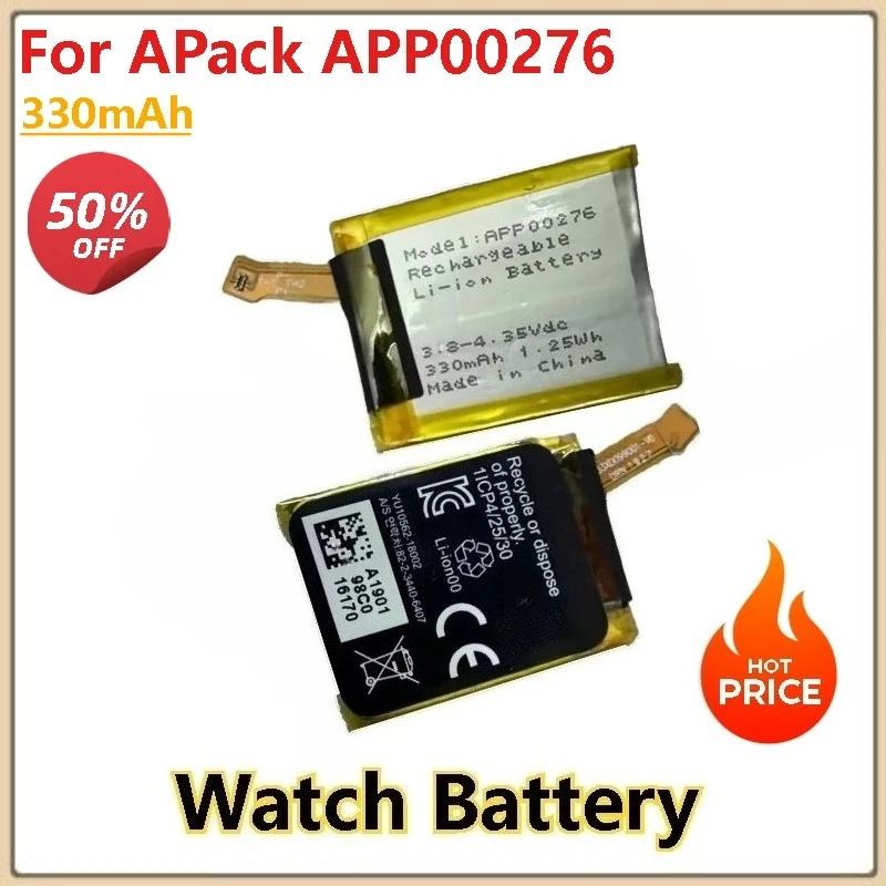 

2Pcs 330mAh Watch Battery for APack APP00276 Smart Watches Batteries Brand-New High Quality