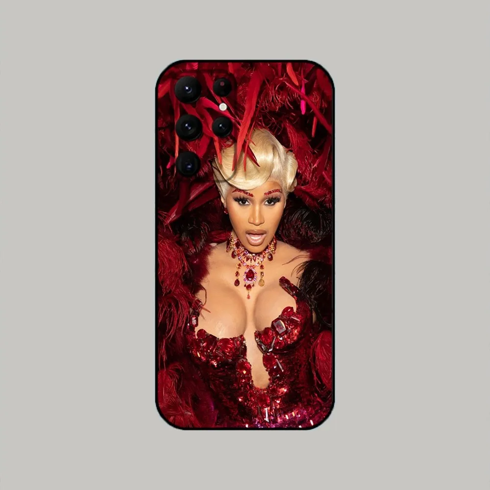 C-Cardi B Rapper Phone Case For Samsung Galaxy A20,A21s,A22,A31,A32,A52,A53,A72,73,A80,A91 Soft Black Cover