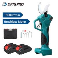 Drillpro 21V 600W Electric Pruning Shear Finger Protection 4-Speed with LCD Display 55MM Cutting Diameter Cordless Garden Tools