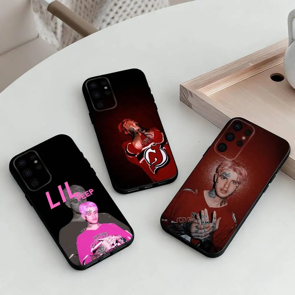 

S-Star Shopping Lil Peep Phone Case For Samsung S25,S24,S21,S22,S23,S30,Ultra,S20,Plus,Others Soft Black Case