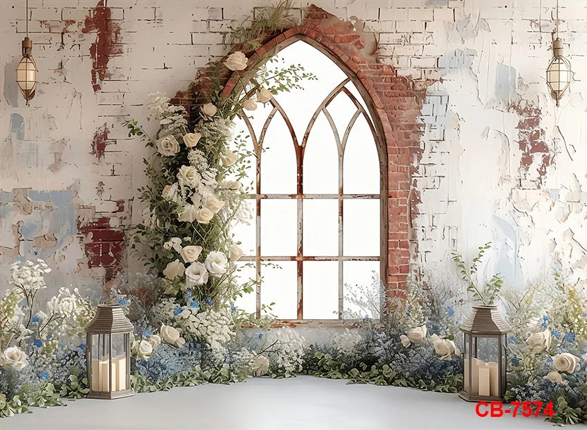 خلفية التصوير الفوتوغرافي الربيع الملونة البيض سياج حديقة الزهور الاطفال Portrai الديكور خلفية استوديو الصور