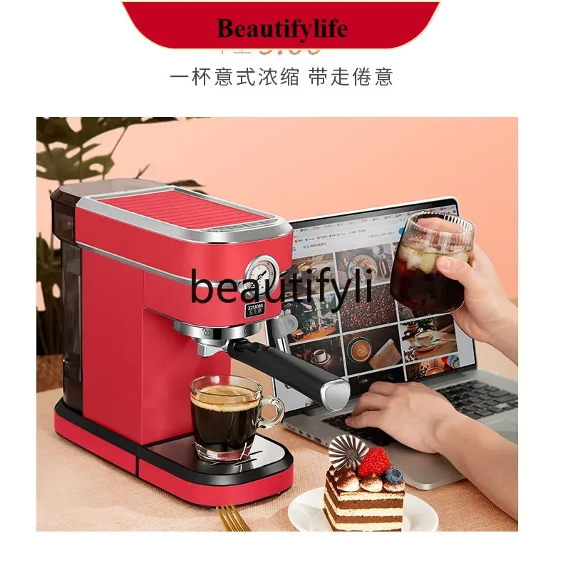 

E132 Italian coffee machine small semi-automatic latte steam milk foam machine