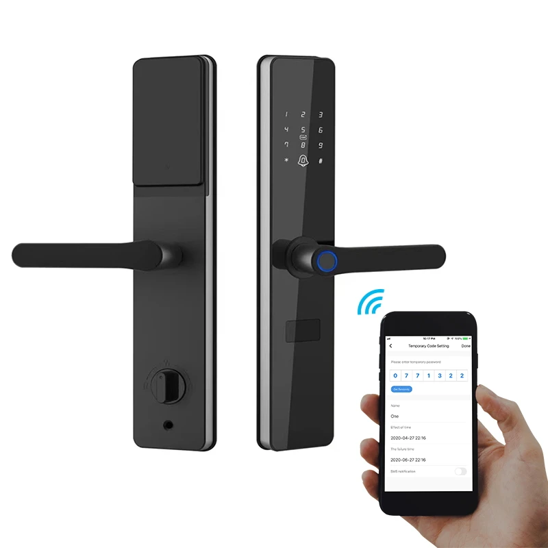 

New Wifi Smart Mobile Phone Control Keypad Digital APP Hotel Aluminum Alloy Tamper Alarm System Door Lock