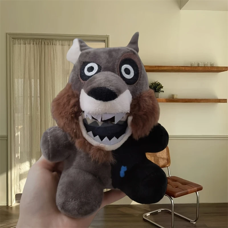 

Cute Gray Wolf Plush Toy With Large Eyes & Sharp Teeth - Soft Polyester Stuffed Animal, Game-Themed Decor For Home