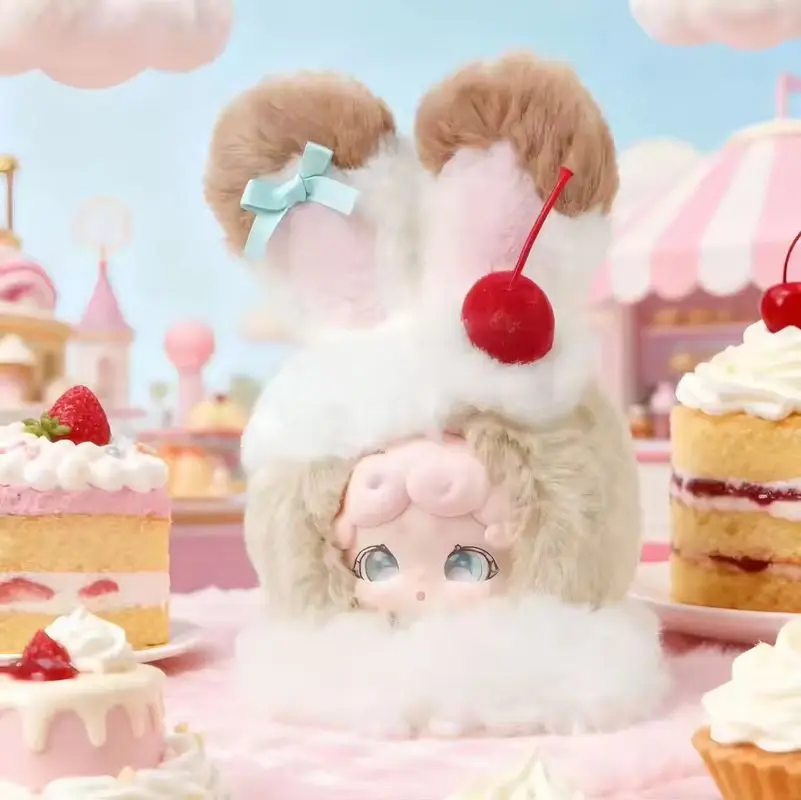 100% 정품 럭키 디어 나이 굿나잇 리틀 래빗 - 플러피 아이스 시리즈 블라인드 박스 플러시 인형 피규어 트렌디 장난감 장식품 선물