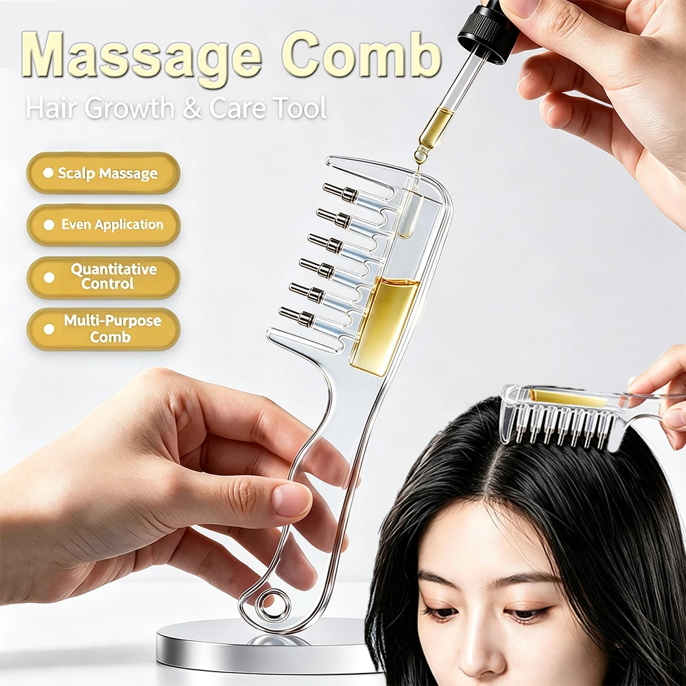 Scalp Liquid Applicator Comb Multi-Function Mini Portable Head  Hair Root Comb Oil Applicator Massage Comb Scalp Care Tool