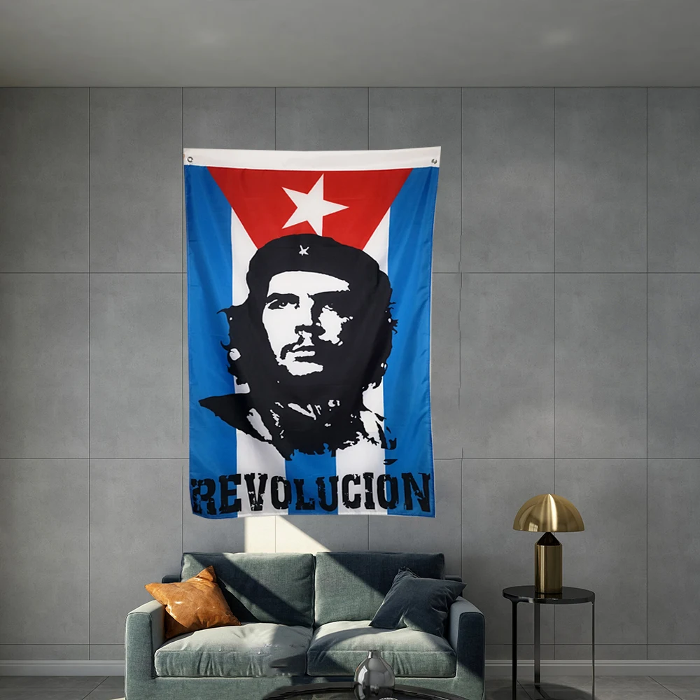 

Che Guevara Revolucion Cuba Vertical Flag hot sell goods 3X5FT 150X90CM Banner brass metal holes