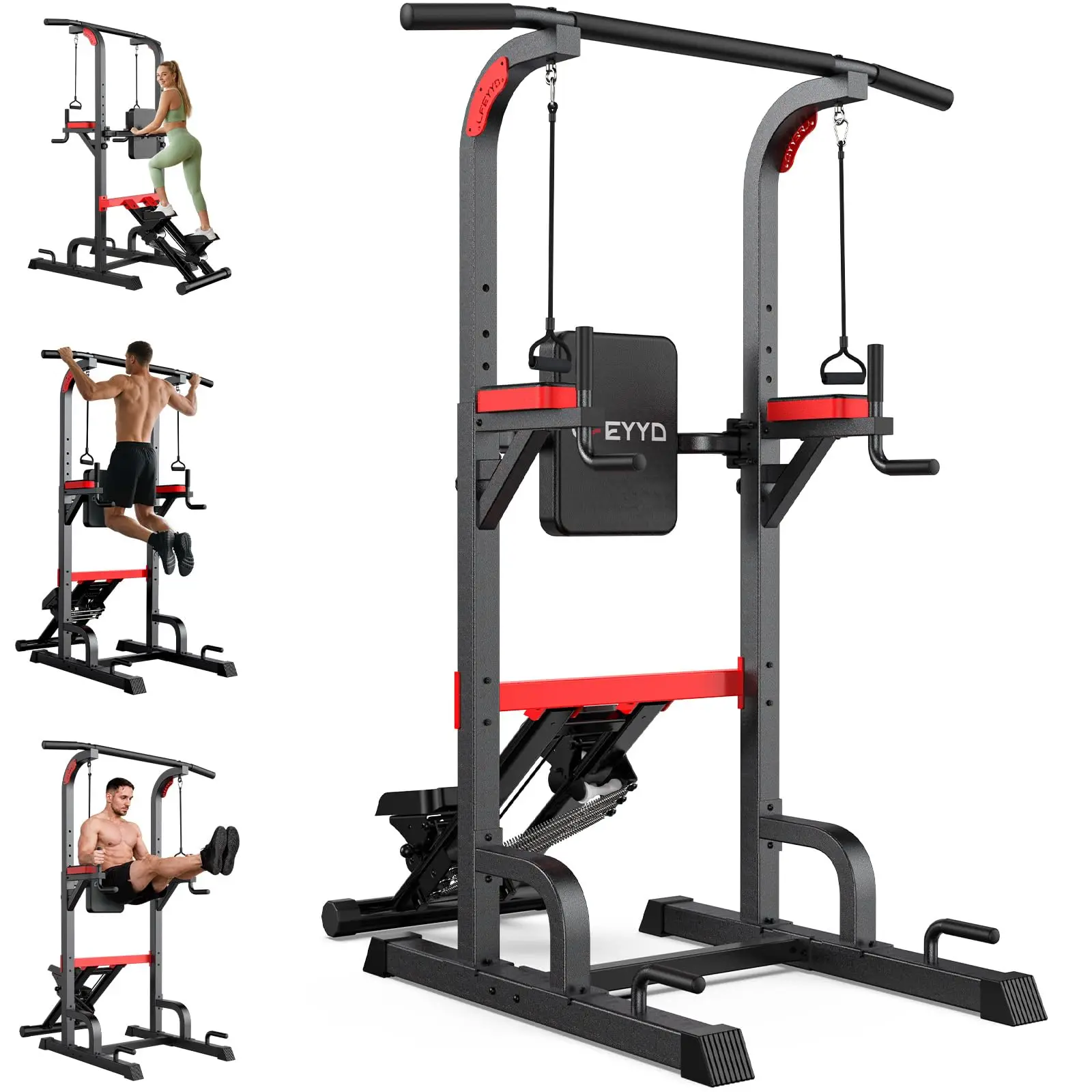 Power Tower Pull Up Bar Free Standing,Home Gym Strength Training Equipment