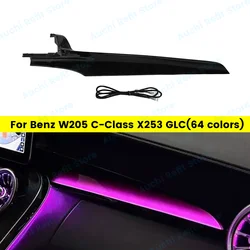 64 Color LED Copilot Lamp For Mercedes Benz W205 X253 C43 C63 Coupe GLC C-class Car RGB Passenger Instrument Panel Ambient Light