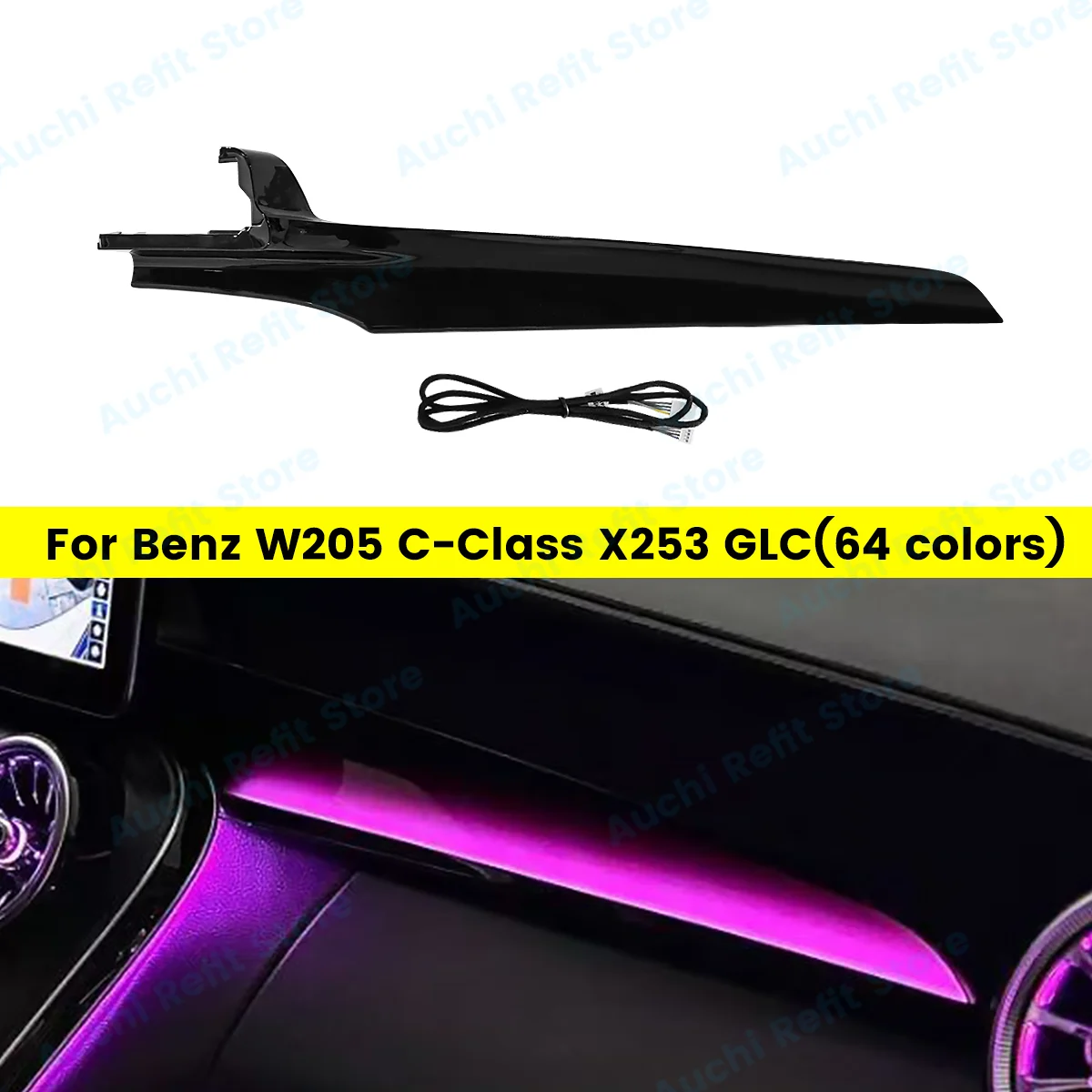 64 Color LED Copilot Lamp For Mercedes Benz W205 X253 C43 C63 Coupe GLC C-class Car RGB Passenger Instrument Panel Ambient Light