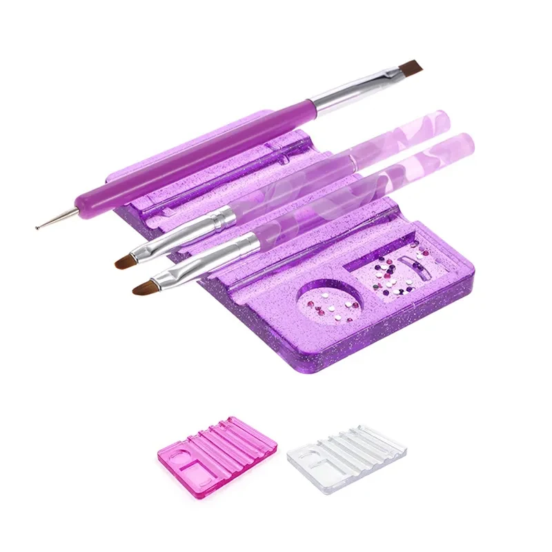 5 Grids Nail Art Painting Brush Holder Nail Brush Rack Painting Pen Rest Holder Stand UV Gel Brush Display Holder Manicre Tools