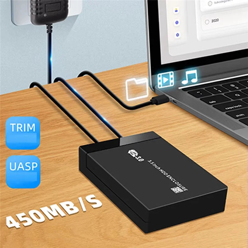 

Адаптер AT93-SATA к USB 3.0 5 Гбит/с 3,5 2,5 дюйма Универсальный корпус для жесткого диска Корпус внешнего жесткого диска Портативный чехол для хранения накопителя