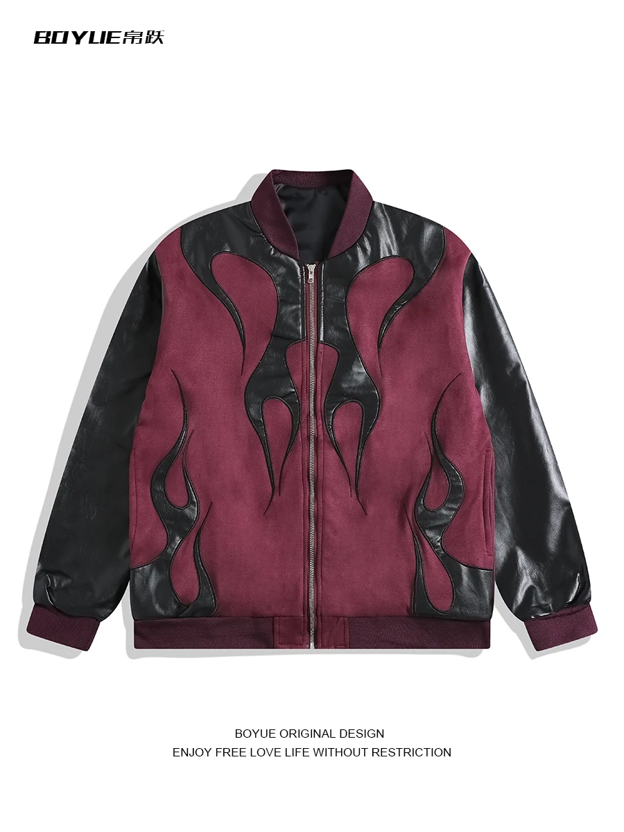 

Women's Black Gothic Mustang Leather Jacket Coat Harajuku Vintage Long Sleeve Motorcycle Jacket Outerwear 2000s Clothes Autumn