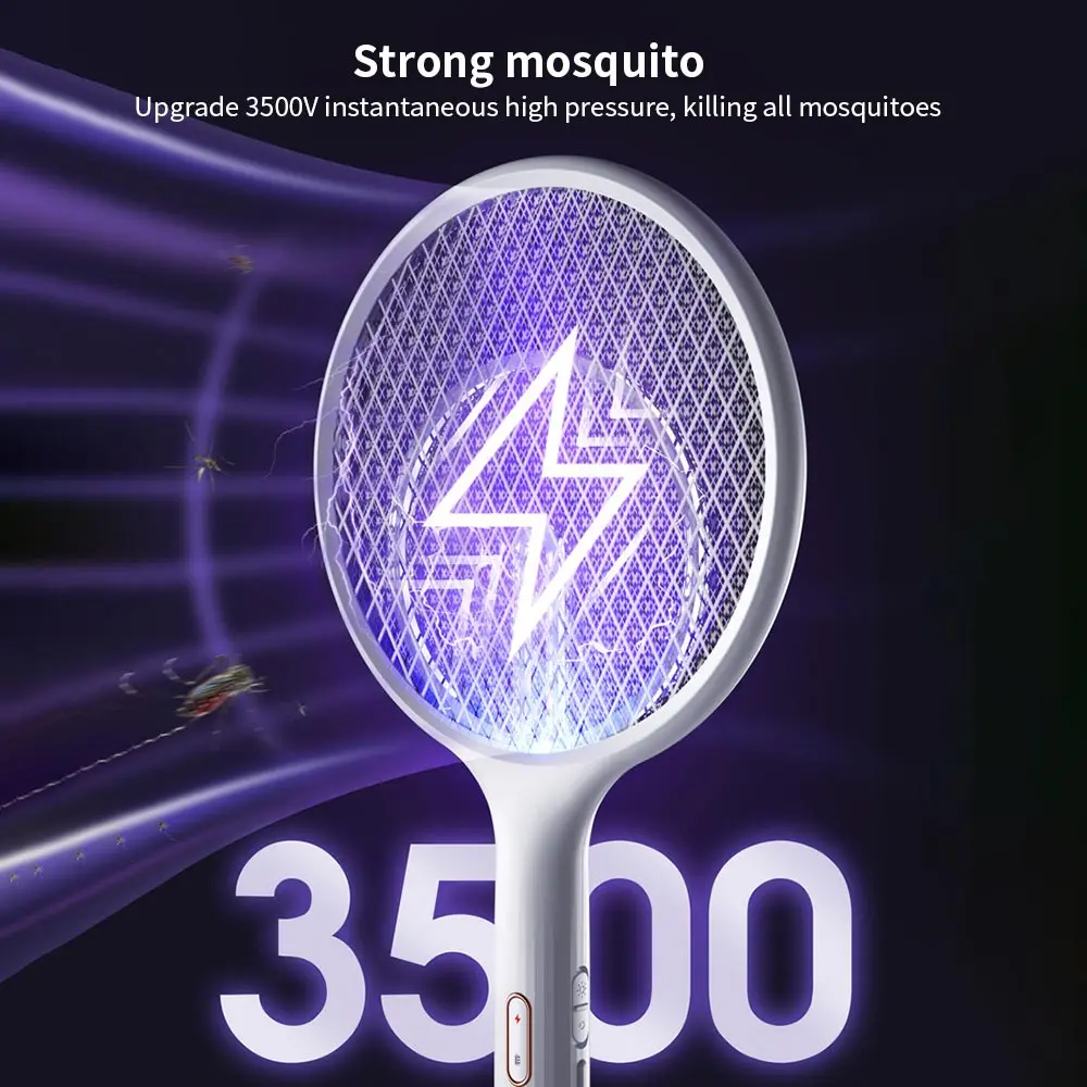 3500V 2 In1 Mosquito Killer Lamp Multicunctional Angle Adjustable Bug Zapper Electric USB Rechargeable Mosquito Fly Bat Swatter