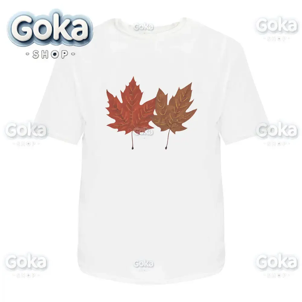 Autumn Leaves Graphic T Shirts Mens Clothing New in Tops & Tees Cotton Women Printed T-shirt Y2K Clothes Cute Funny Tshirt