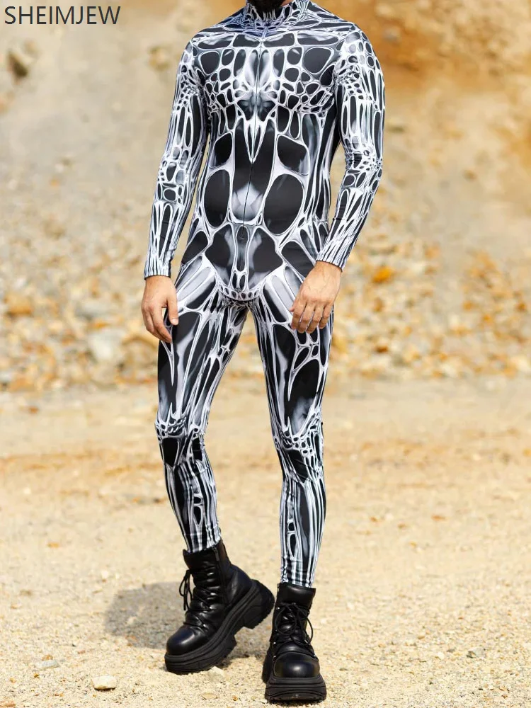 

Spider Web 3d Print Bodysuit Adult Couple Cyberpunk Spider Web Zipper Jumpsuit Zentai Game Party Jumpsuits Role Play Costumes