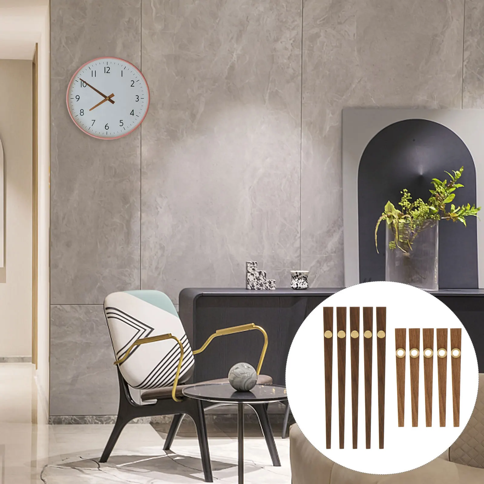 

5 set Wooden Pointers Plate Diy Clock Parts Mute Hands For Craft Quartz Wall Clock Repair Home Decoration Supplies