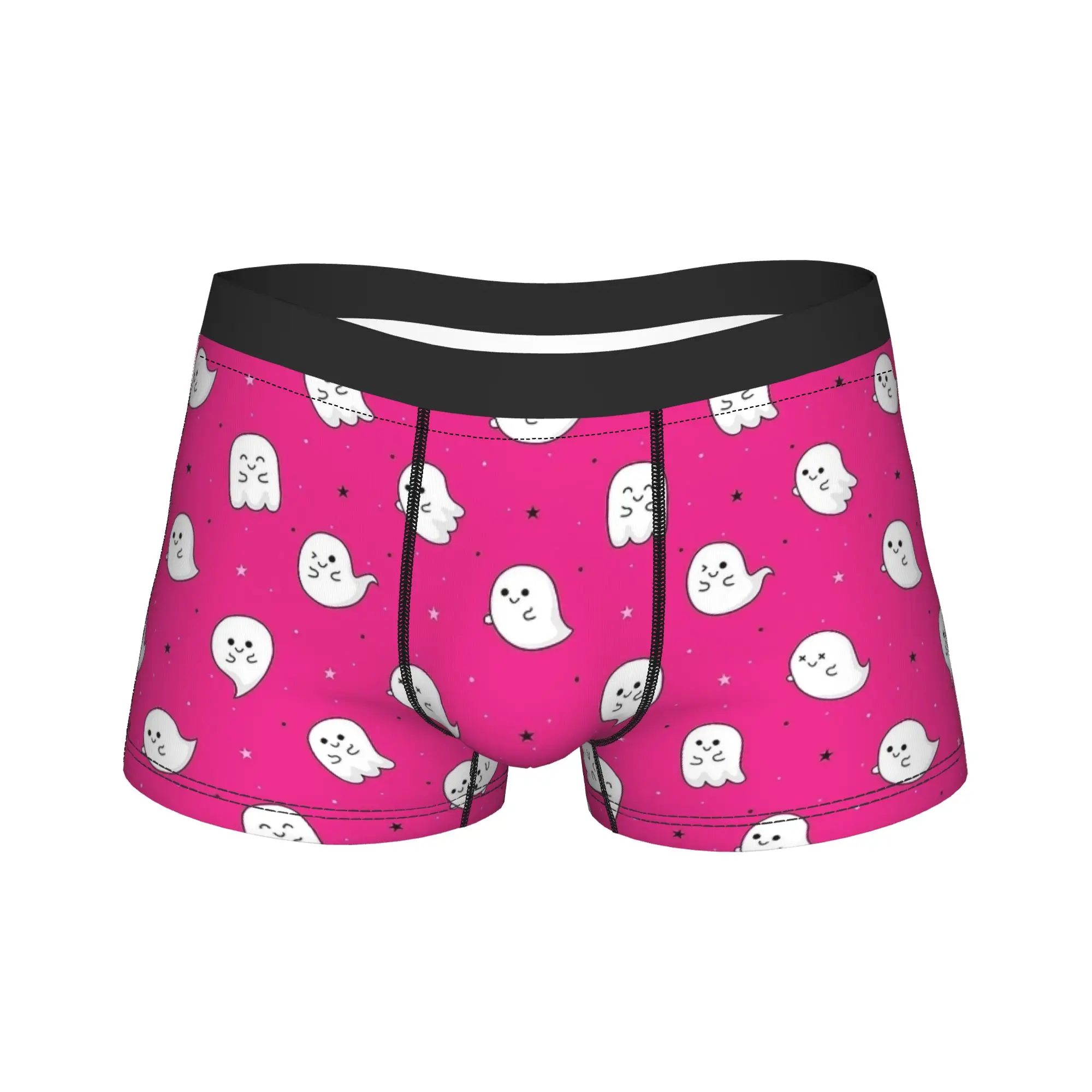 Men Cartoon Halloween Ghost Pumpkin Long Underwear  Humor Boxer Briefs Shorts Panties Male Polyester Underpants M-XXL