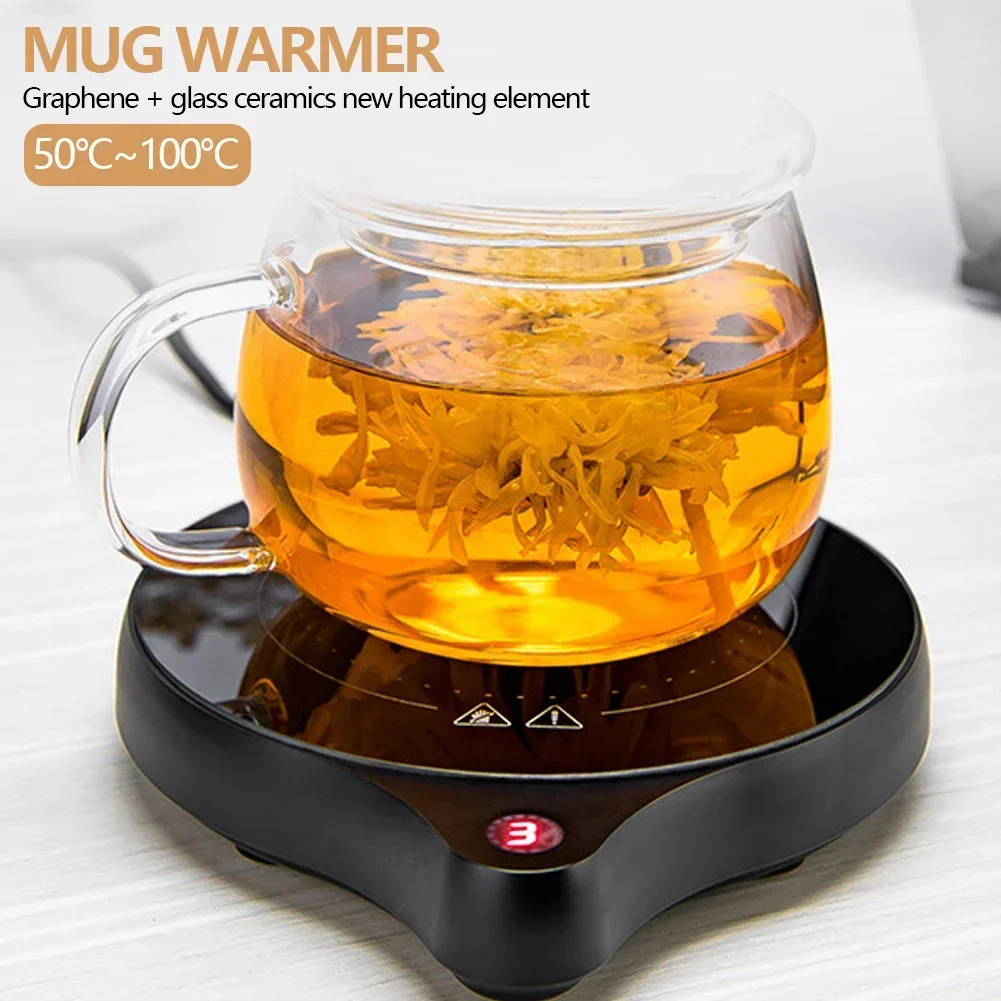 100°C Hot Tea Makers Warmer Coaster 5 Gear Cup Heaters Coffee Milk Tea Heating Pad 110V/220V 200W Cup