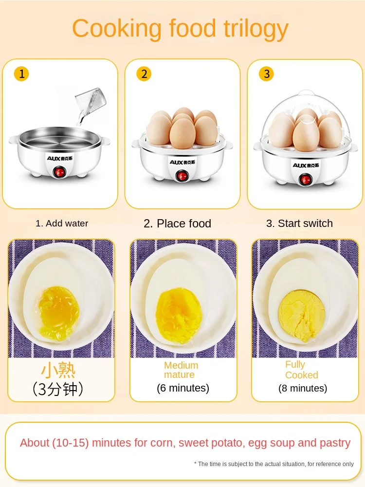 Яйцеварка Oaks, многофункциональная двухслойная машина из нержавеющей стали с автоматическим отключением питания, мини-пароварка для яиц