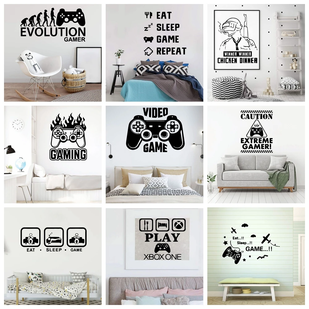 1 pc diy Cartoon Game Family Wall Stickers Mural Art Home Decor For Kids Rooms Decoration Mural  Decal Creative Stickers