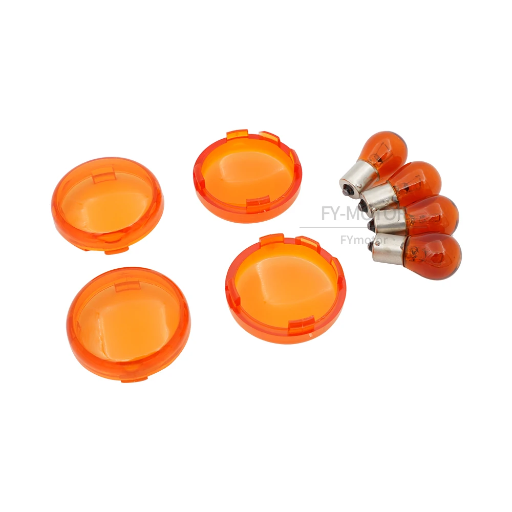 Motorcycle Signal Lens and Bulb Kit case Fit For Harley Sportster XL883 XL1200 X48 72 For Dyna V-Rod VRod