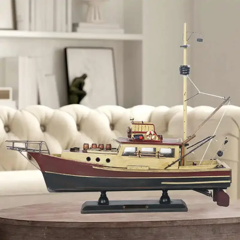 

Wooden Jaws - 37cm Orca Model Shark Fishing Boat Movie Relative Items Custom Famous Boats Antique Decoration Seaside Home Decor