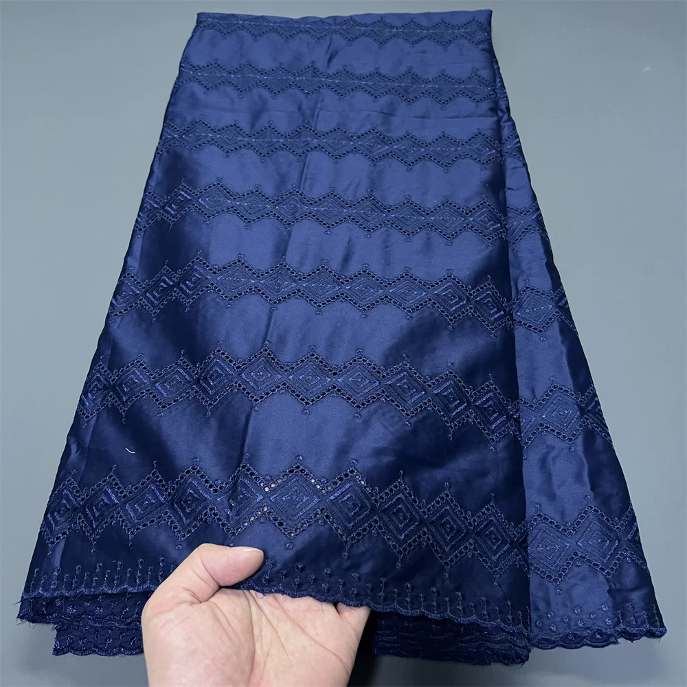 

2025 African Nigerian Tulle Lace Fabric for Dress Sewing High Quality Damask Cotton polish luxe Wedding Party 5Yard hz1376