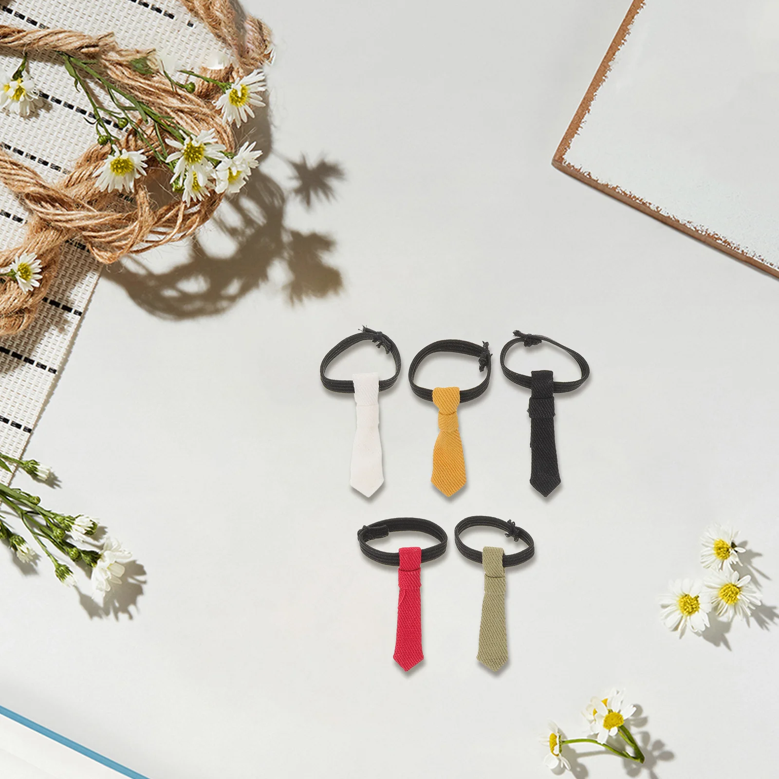 

5 PCS Dress up Neck Ties Bedroom Dollhouse Play Toy Clothing DIY Decorative Mini Costume Accessories