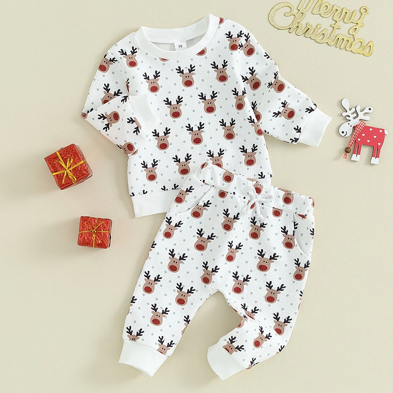 

Cute Bear Patterned Hoodie and Jogger Set Cozy Long Sleeve Pullover with Drawstring Waist Pants for Toddlers Unisex