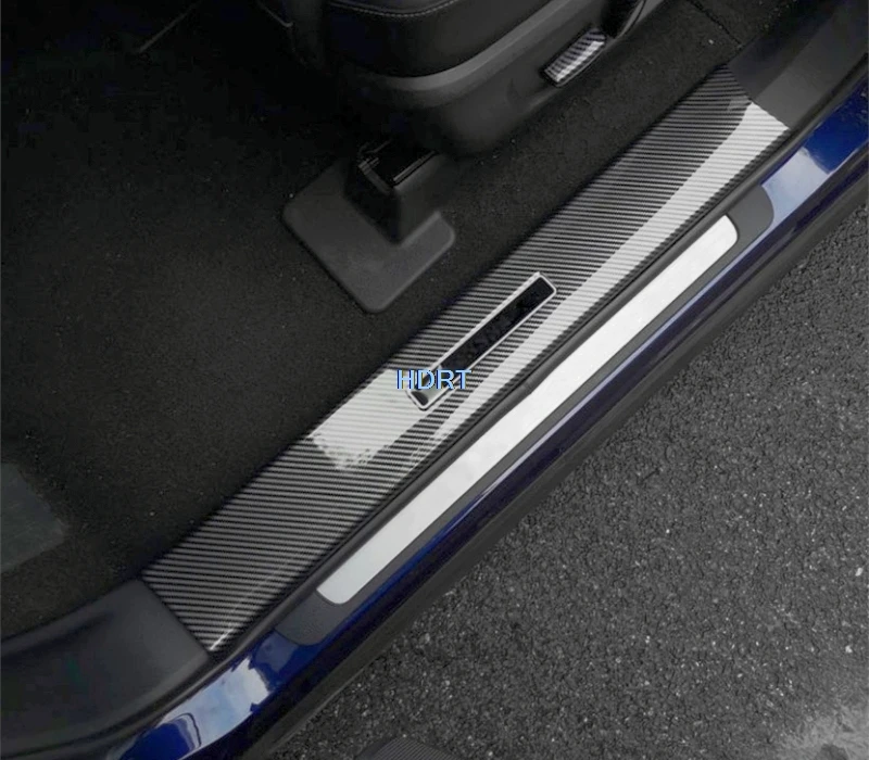 Car Door Sill Threshold Scuff Trim Welcome Pedal For Nissan Pathfinder 2024 + Rear Trunk Guard Cover Tail Boot Plate Accessories