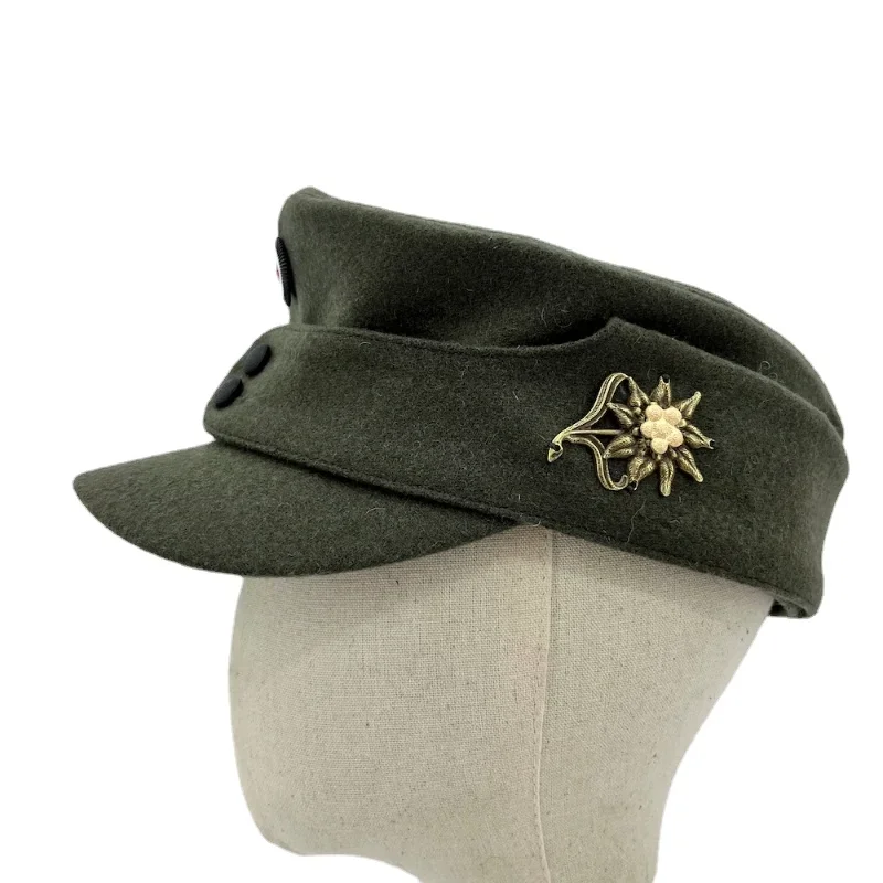 German Field Cap Hat Metal Sniper Edelweiss Cap Patrol Hats