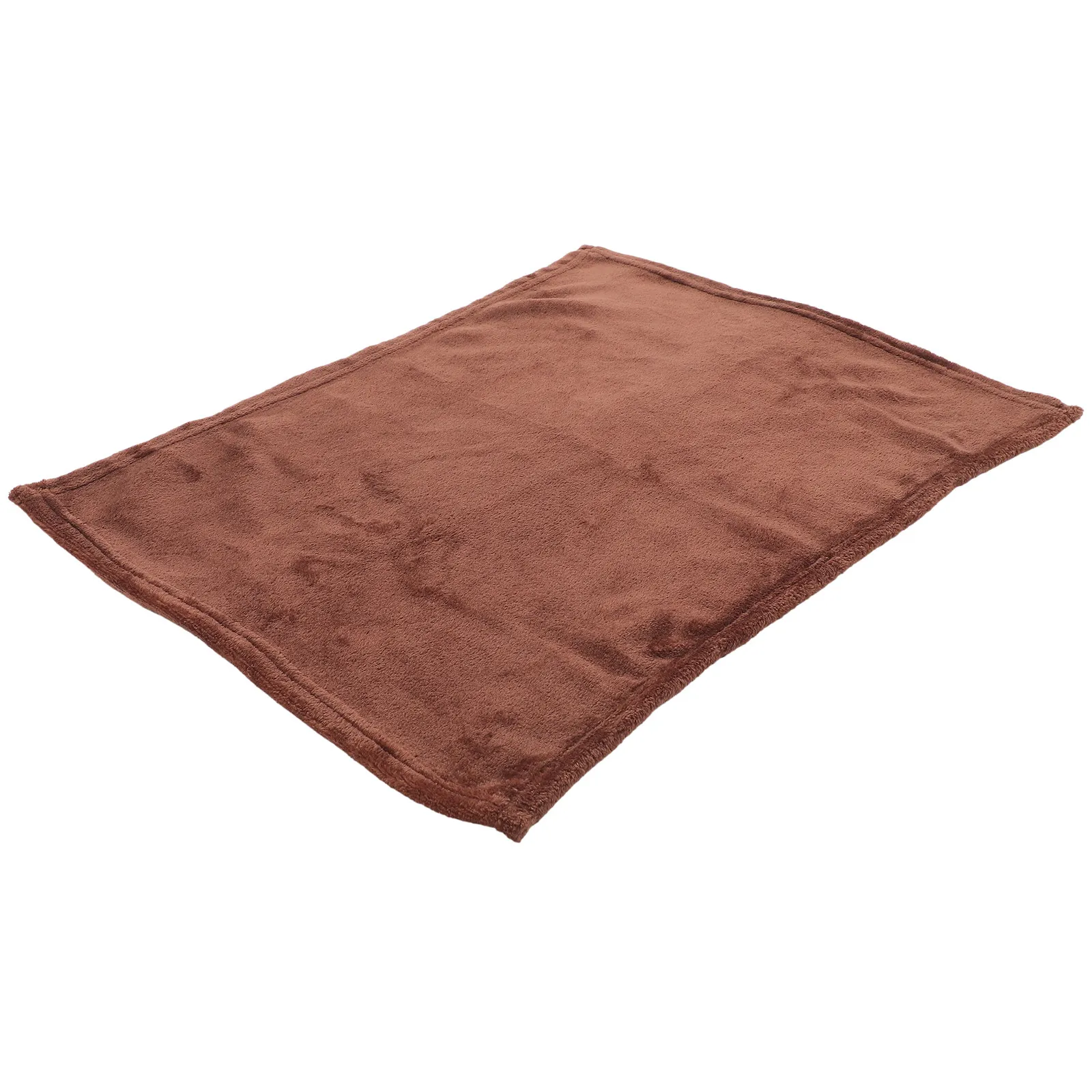 Premium Flannel Pet Blanket Super Comfy Extra Warm Light Weight Elaborate Stitching Solid Color Dog Cat Bedding Coffee