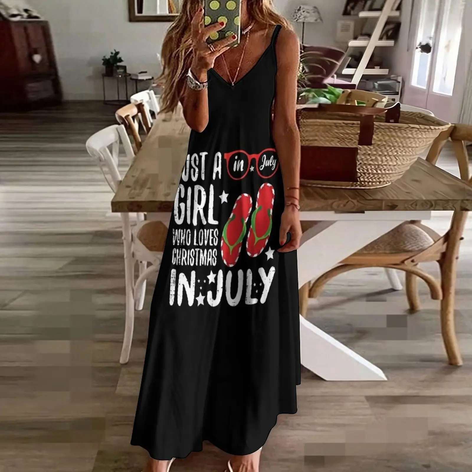 Nur ein Mädchen, das Weihnachten in July T-Shirt ärmelloses Kleid süßes Kleid Damen bekleidung Korea stilvolles Kleid liebt