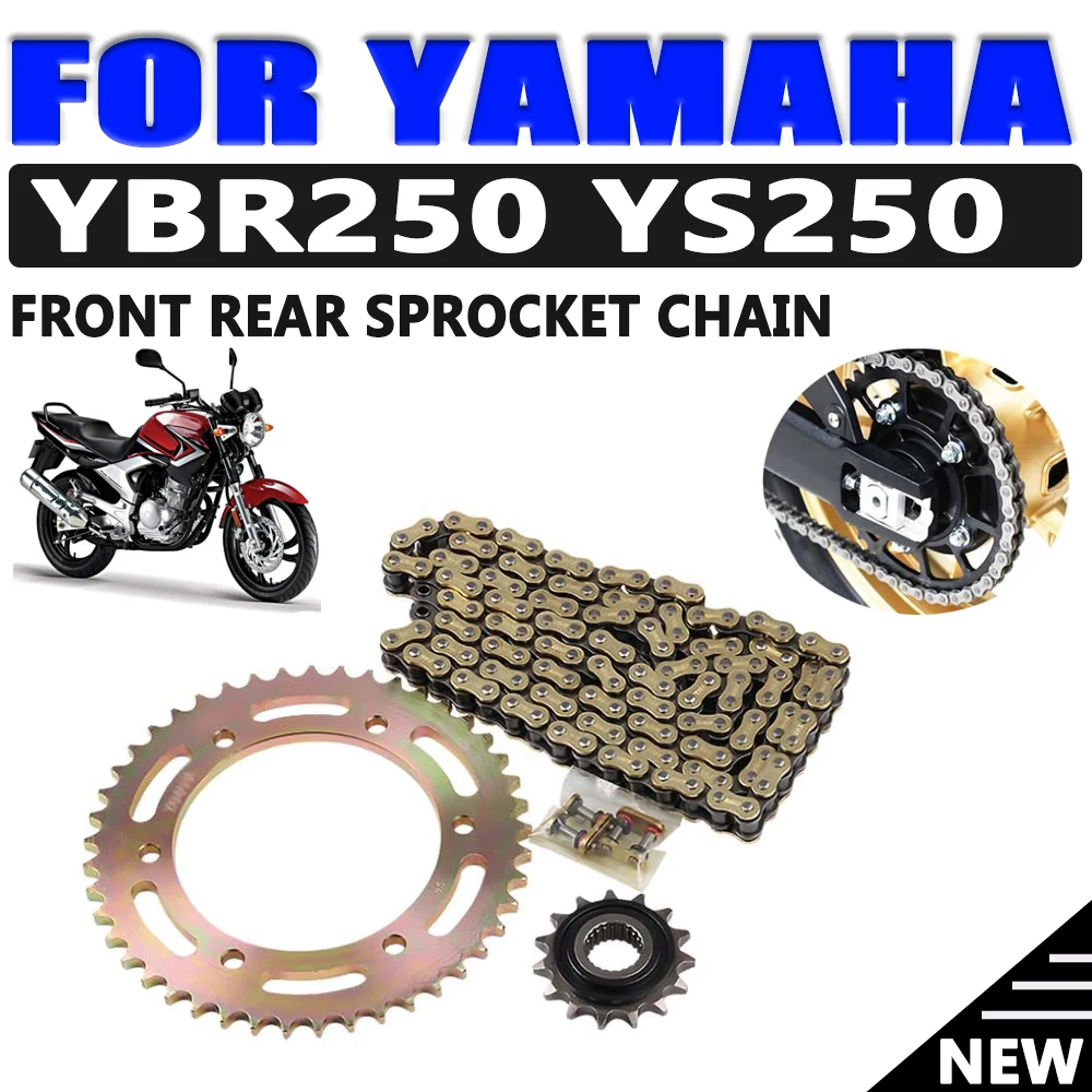 For Yamaha YBR250 YS250 YBR 250 YS 250 Motorcycle Spare Parts Front Rear Sprocket Chain Gear Sprocket Moto Transmission System