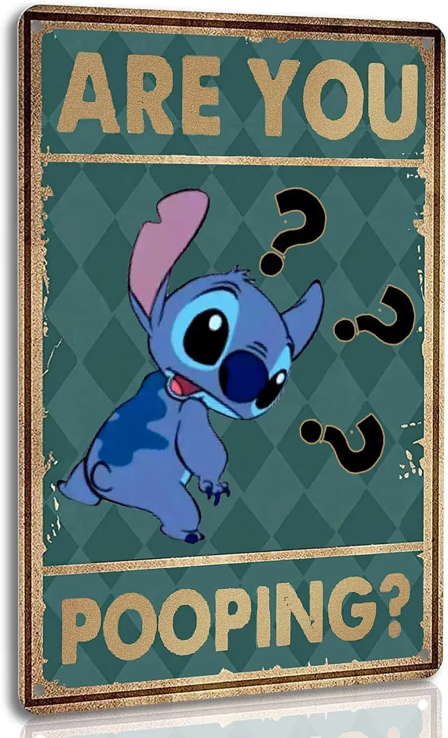 مضحك غرزة الحمام علامات ديكور تين تسجيل خمر أبواب الحمامات علامات للمنزل جدار الفن لطيف غرفة المرحاض تسجيل