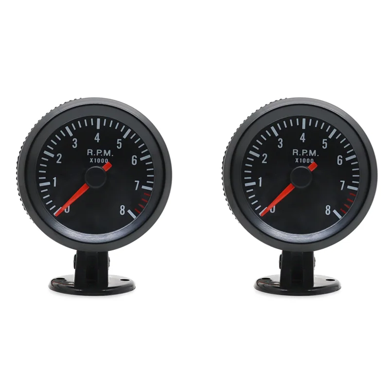 

Well 2 шт. 2 дюйма 52 мм автомобильный счетчик тахометр датчик оборотов 0-8000 об/мин аналоговый черный корпус для 1-8 цилиндров автомобиля