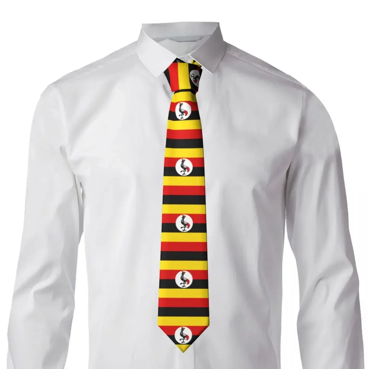 Gravata magro bandeira de Uganda masculino, gravata estilo livre, festa de casamento, moda