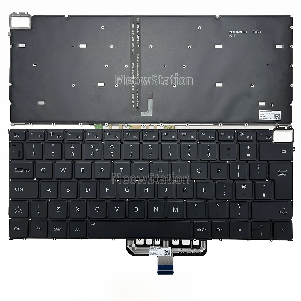 Teclado retroiluminado con LED Reino Unido/EE. UU./Ruso para Honor MagicBook View 14 HGE-W56 HGE-W76
