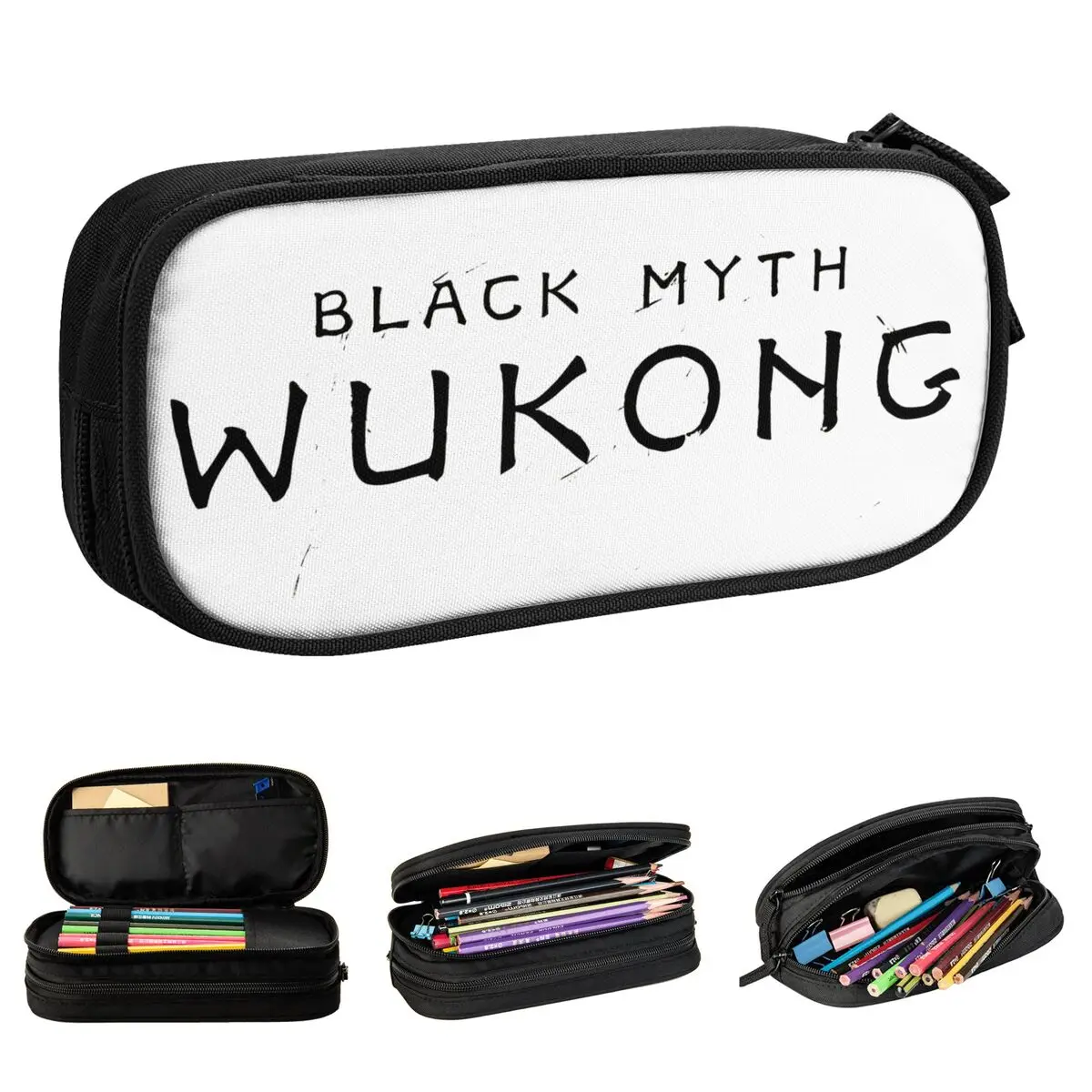 New Black Myth Wukong Game 2024 Pencil Cases Funny Video Game Pencil Box Pen Holder for Student Storage Bag Zipper Stationery