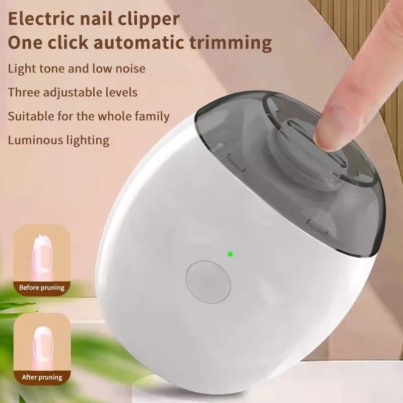 Electric Nail Clippers With Light Automatic Manicure Trimmer Adult Baby Fingernail Toe Scissors Pedicure Polishing Cutter