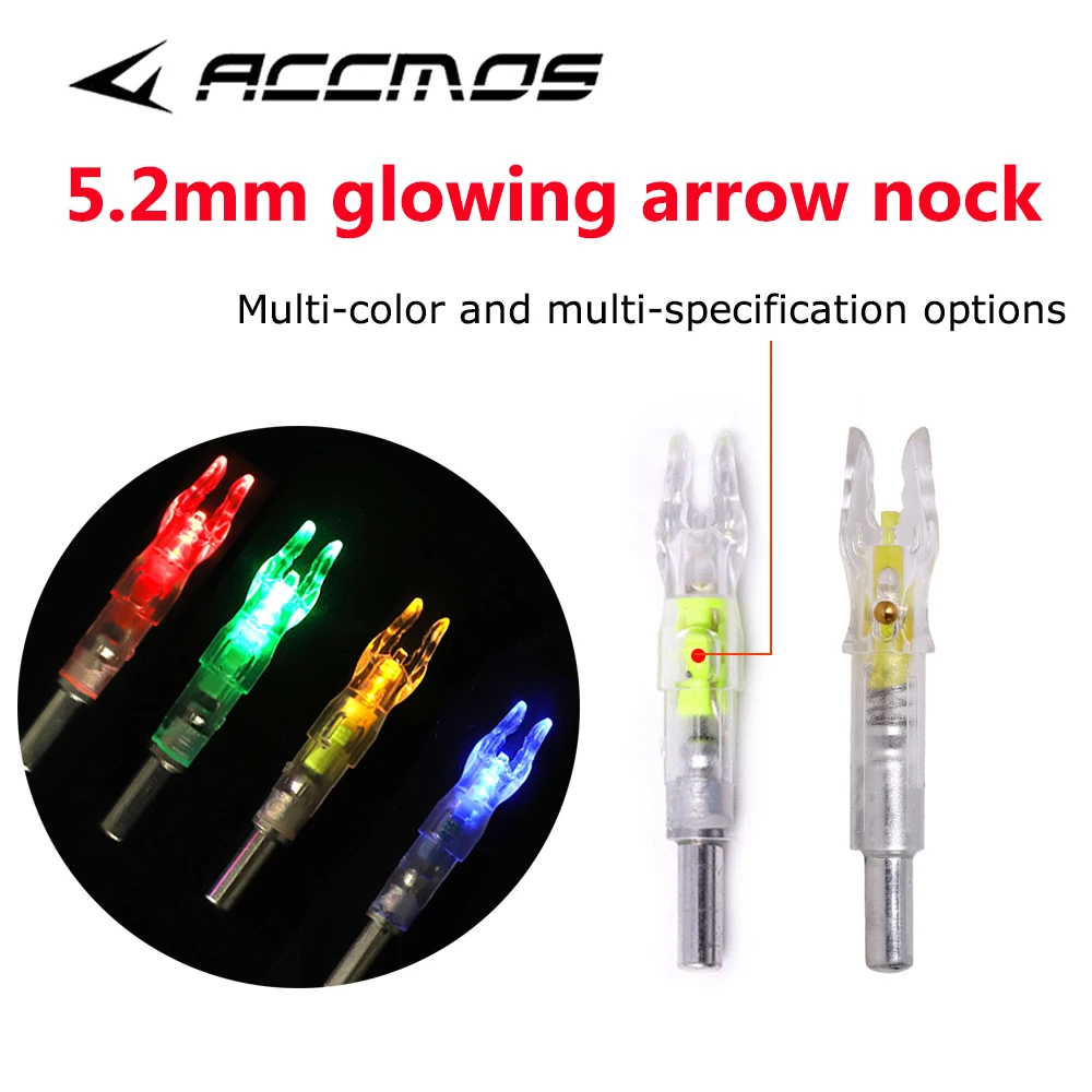 6Pcs/lot Automatical Released-activated Led Lighted Archery Arrow Nock Tail Fit for ID 4.2/5.2/6.2/7.6mm Archery shaft nocks