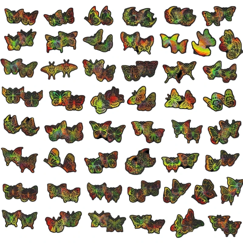 

100x/Pack Colorful Lasers Decals Butterfly Stickers for Cup Laptop Decorations Dropship