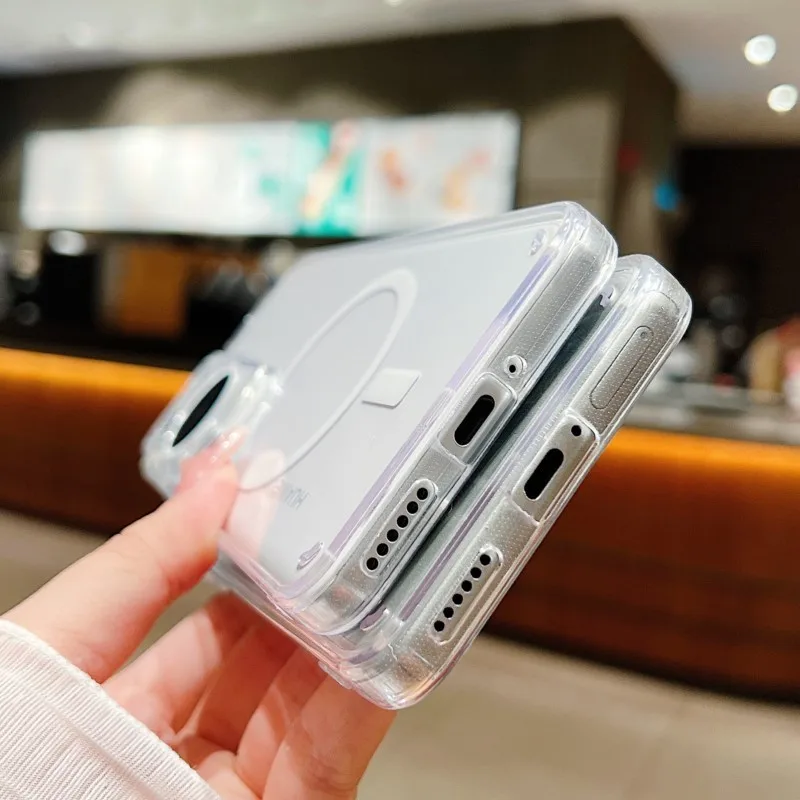 Funda transparente magnética para Xiaomi Mi 15 14 13 Pro Ultra 13T 14T Redmi Note 13 14 4G 5G, resistente a golpes, tapa dura 2