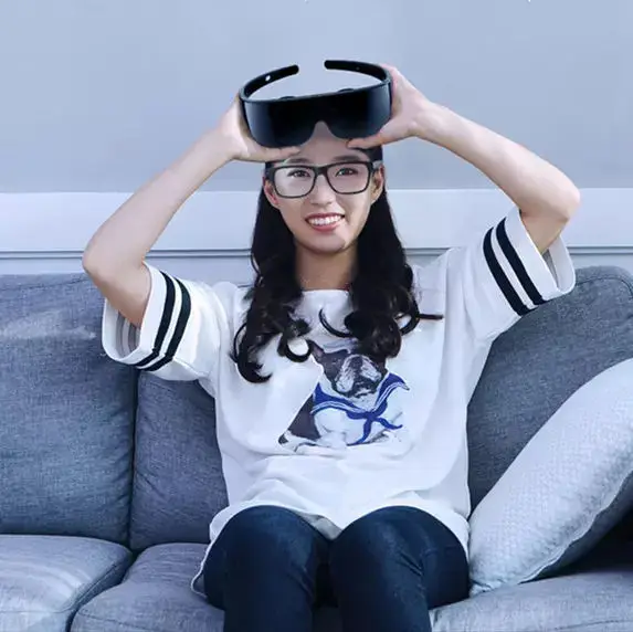 Headset model 2024 terbaru kacamata Vr pintar 4k menonton game film realitas Virtual 3d dengan