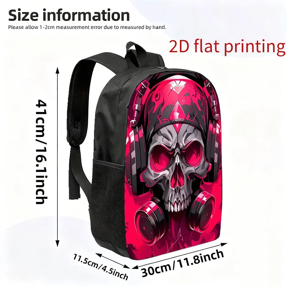 

A gothic backpack, suitable for gas masks and earphones, large-capacity schoolbag, travel daily backpack, with adjustable