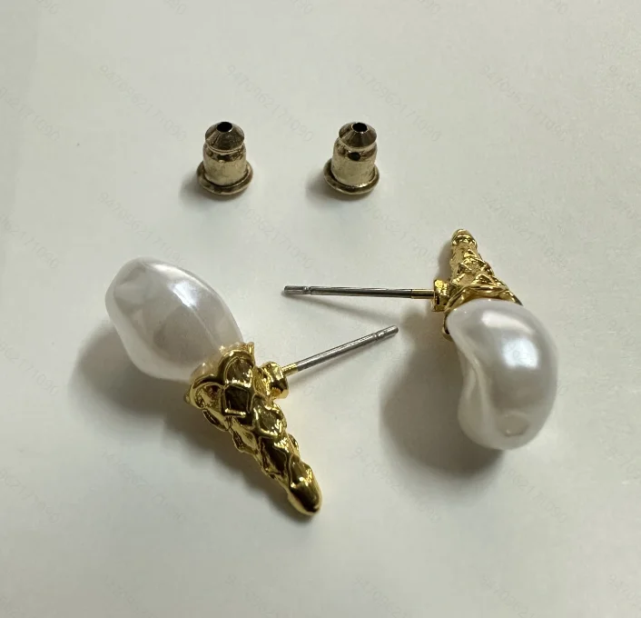 1 Pair of Irregular Imitation Pearl Ice Cream Earrings That Are about To Melt, Unique and Interesting Earrings Fashion Jewellery